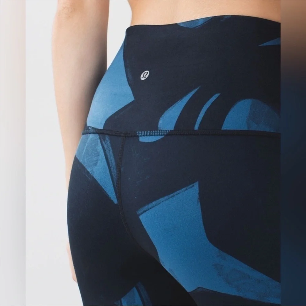 Lululemon Wunder Under Pant *Full-On Luon Back Spin‎ Stroke Poseidon Black
